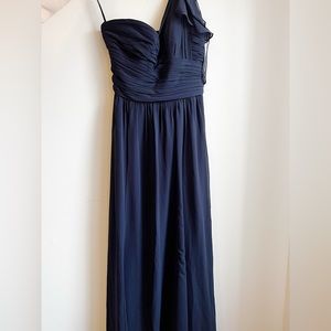 RALPH LAUREN Women Long Dark Blue Fit-and-Flare Dress Gown Size 12
